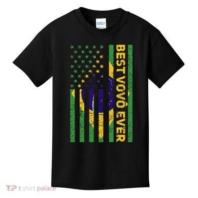 Best Vovô Brazil American Flag Kids T-Shirt
