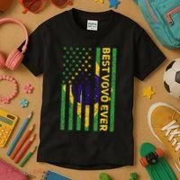 Best Vovô Brazil American Flag Kids T-Shirt thumb 3