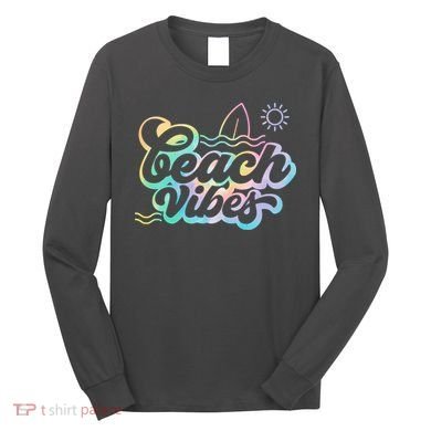 Beach Vibes Colorful Ocean Long Sleeve Shirt