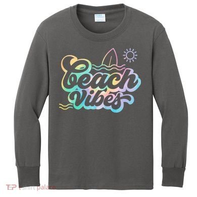 Beach Vibes Colorful Ocean Kids Long Sleeve Shirt