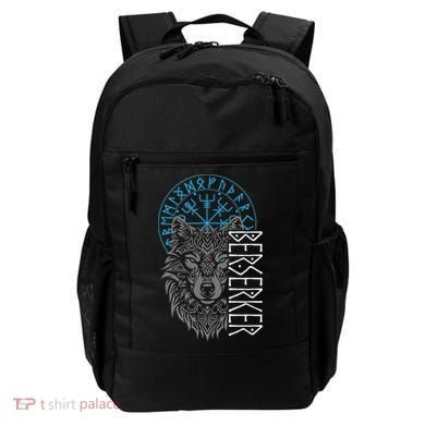 Berserker & Viking Compass Nordic Wolf Design  Backpack