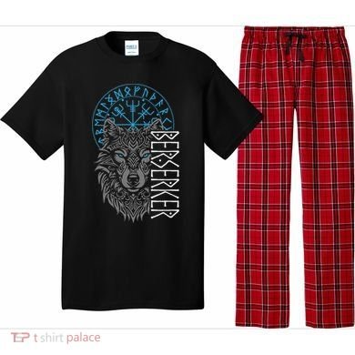 Berserker & Viking Compass Nordic Wolf Design  Pajama Set