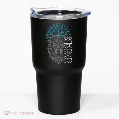 Berserker & Viking Compass Nordic Wolf Design  Tumbler