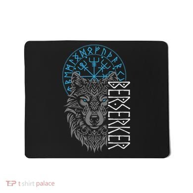 Berserker & Viking Compass Nordic Wolf Design  Mousepad