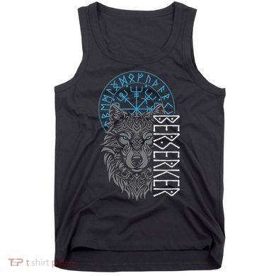 Berserker & Viking Compass Nordic Wolf Design  Tank Top