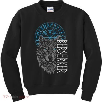 Berserker & Viking Compass Nordic Wolf Design  Kids Sweatshirt