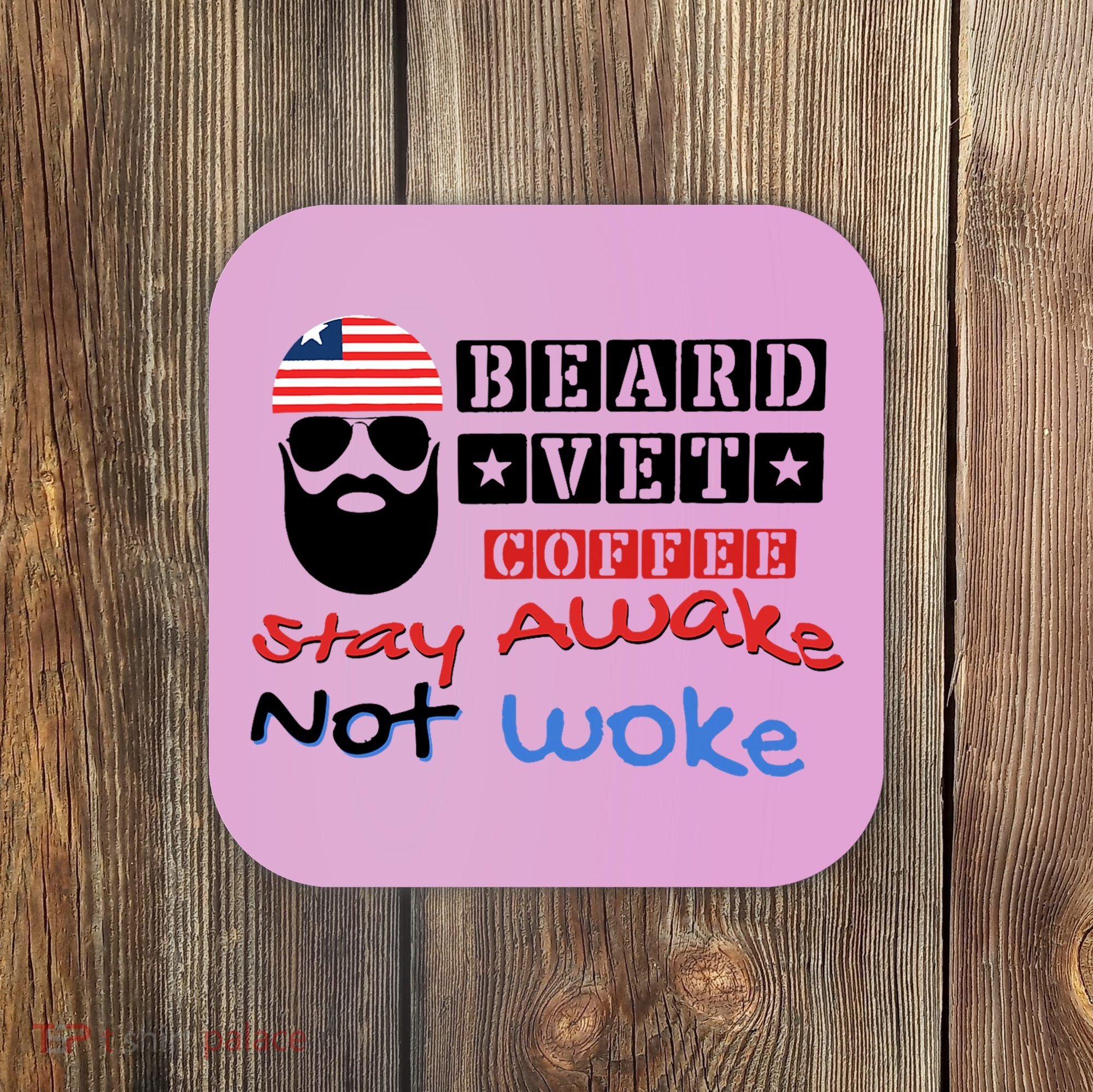 Beard vet coffee happy 4th of july Independence Day Coaster