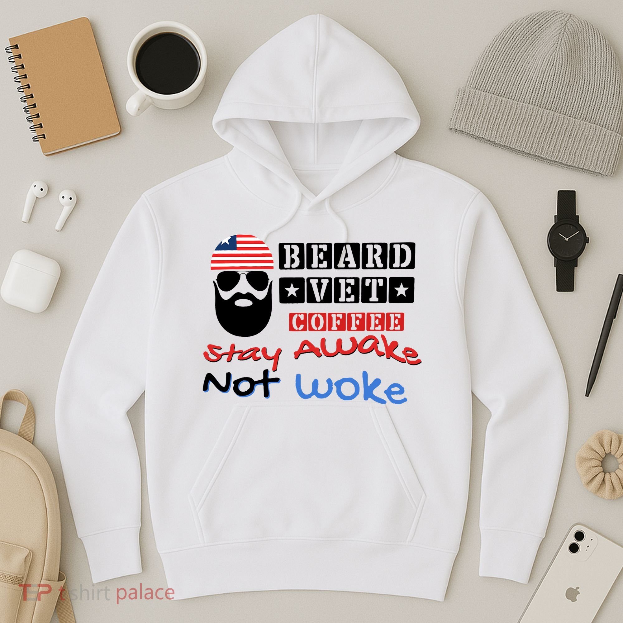 Beard vet coffee happy 4th of july Independence Day Hoodie