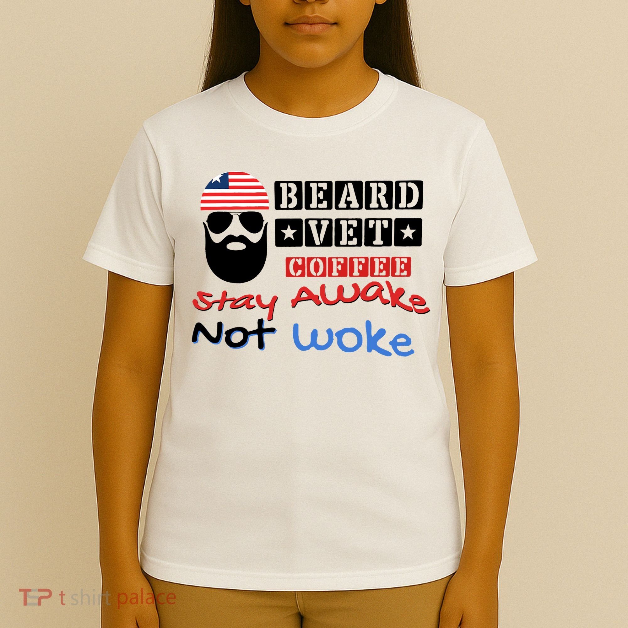 Beard vet coffee happy 4th of july Independence Day T-Shirt