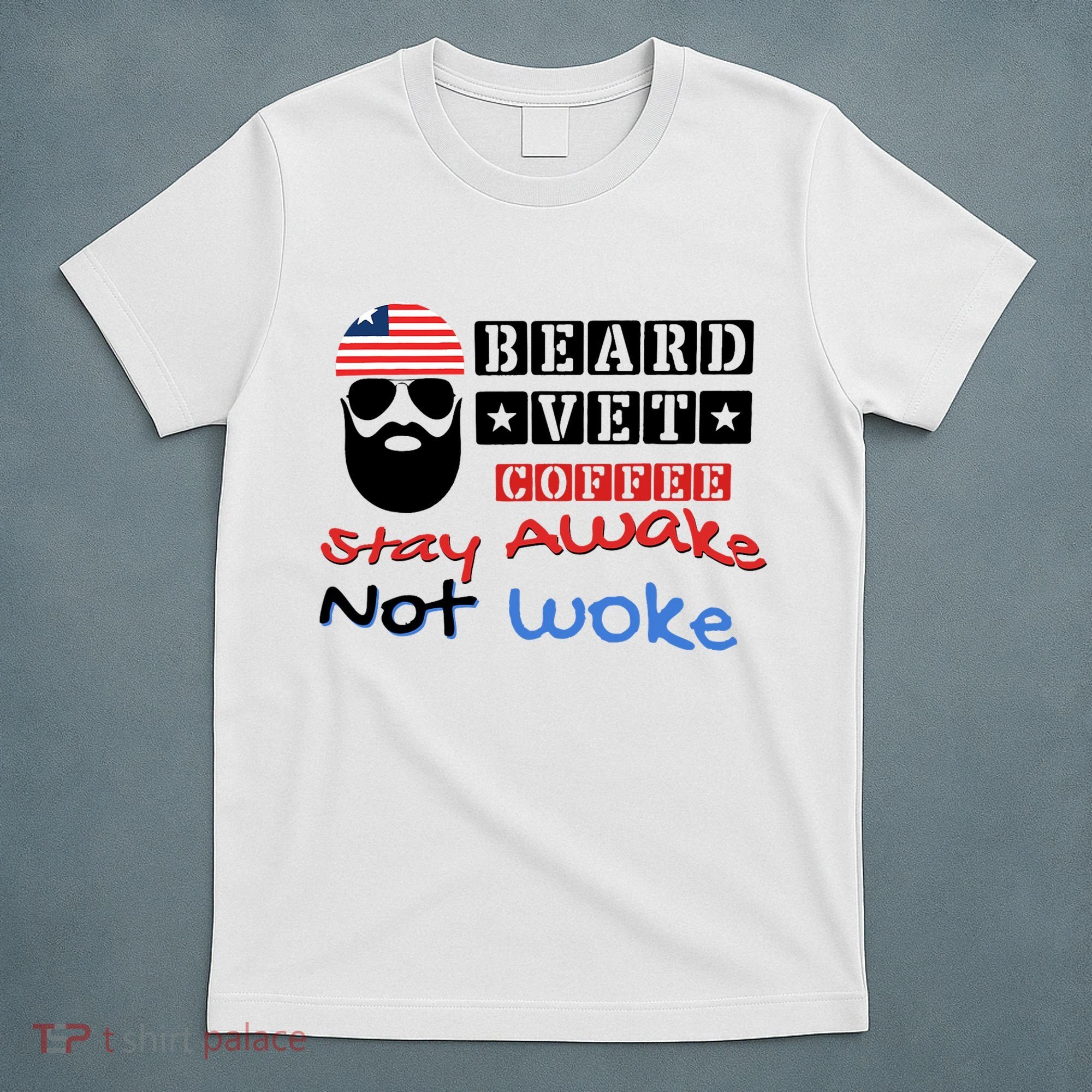 Beard vet coffee happy 4th of july Independence Day T-Shirt