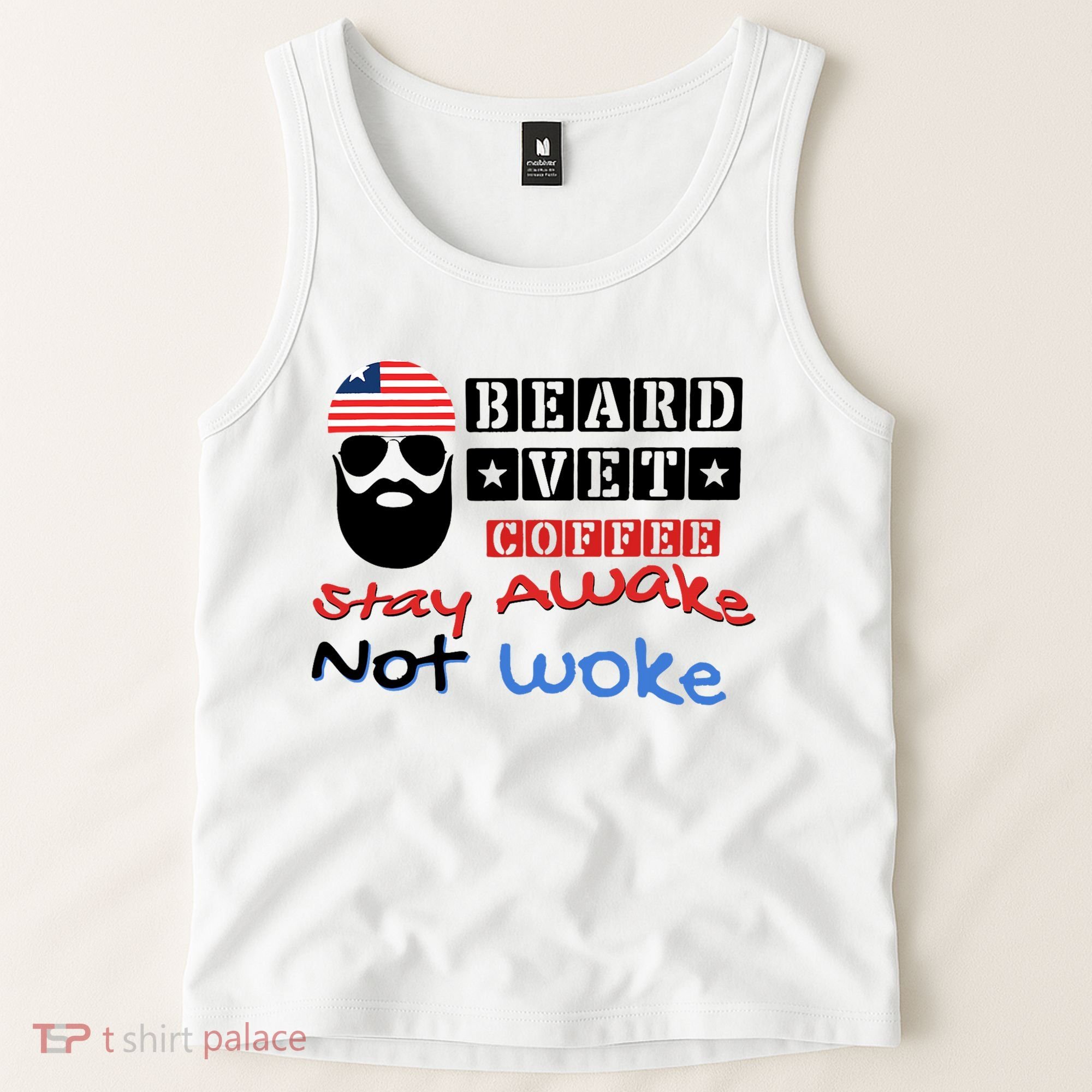 Beard vet coffee happy 4th of july Independence Day Tank Top