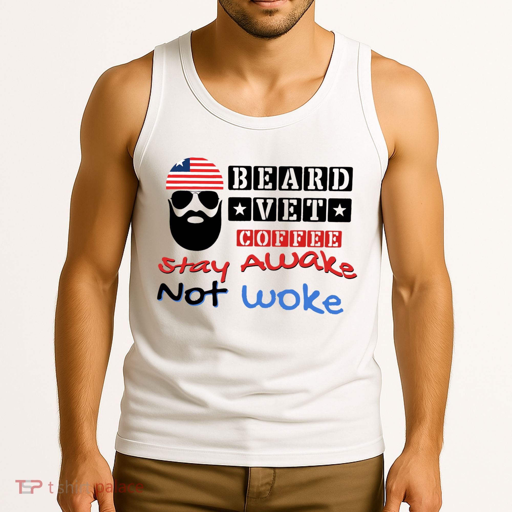 Beard vet coffee happy 4th of july Independence Day Tank Top