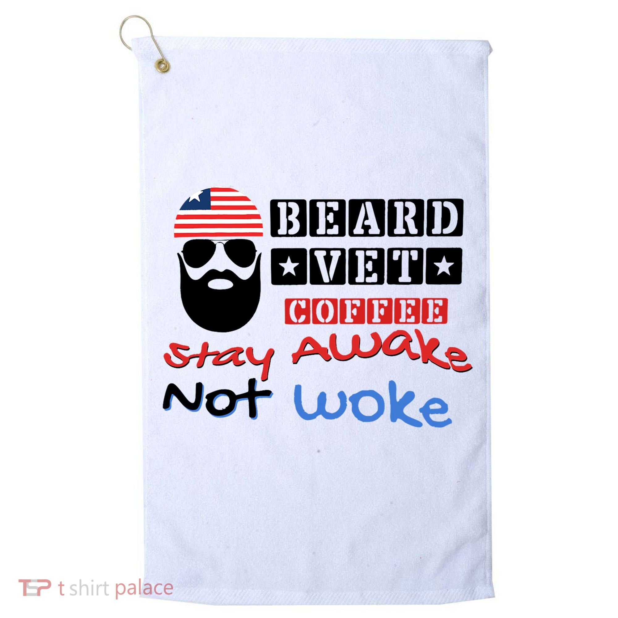 Beard vet coffee happy 4th of july Independence Day Golf Towel