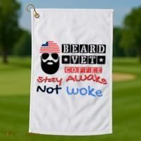 Beard vet coffee happy 4th of july Independence Day Golf Towel thumb 1