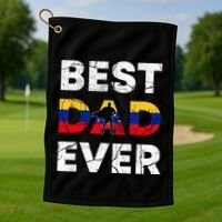 Best Venezuelan Dad Ever Venezuela Daddy FatherS Day Golf Towel thumb 1