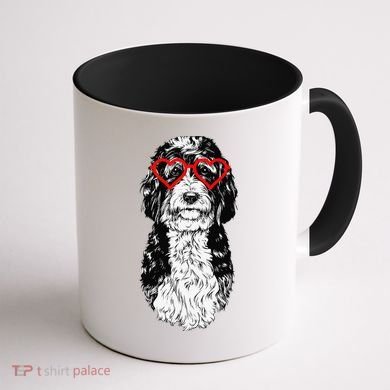Bernedoodle Valentines Day Doodle Dog Mom Dog Lover Coffee Mug back