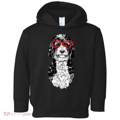 Bernedoodle Valentines Day Doodle Dog Mom Dog Lover Toddler Hoodie
