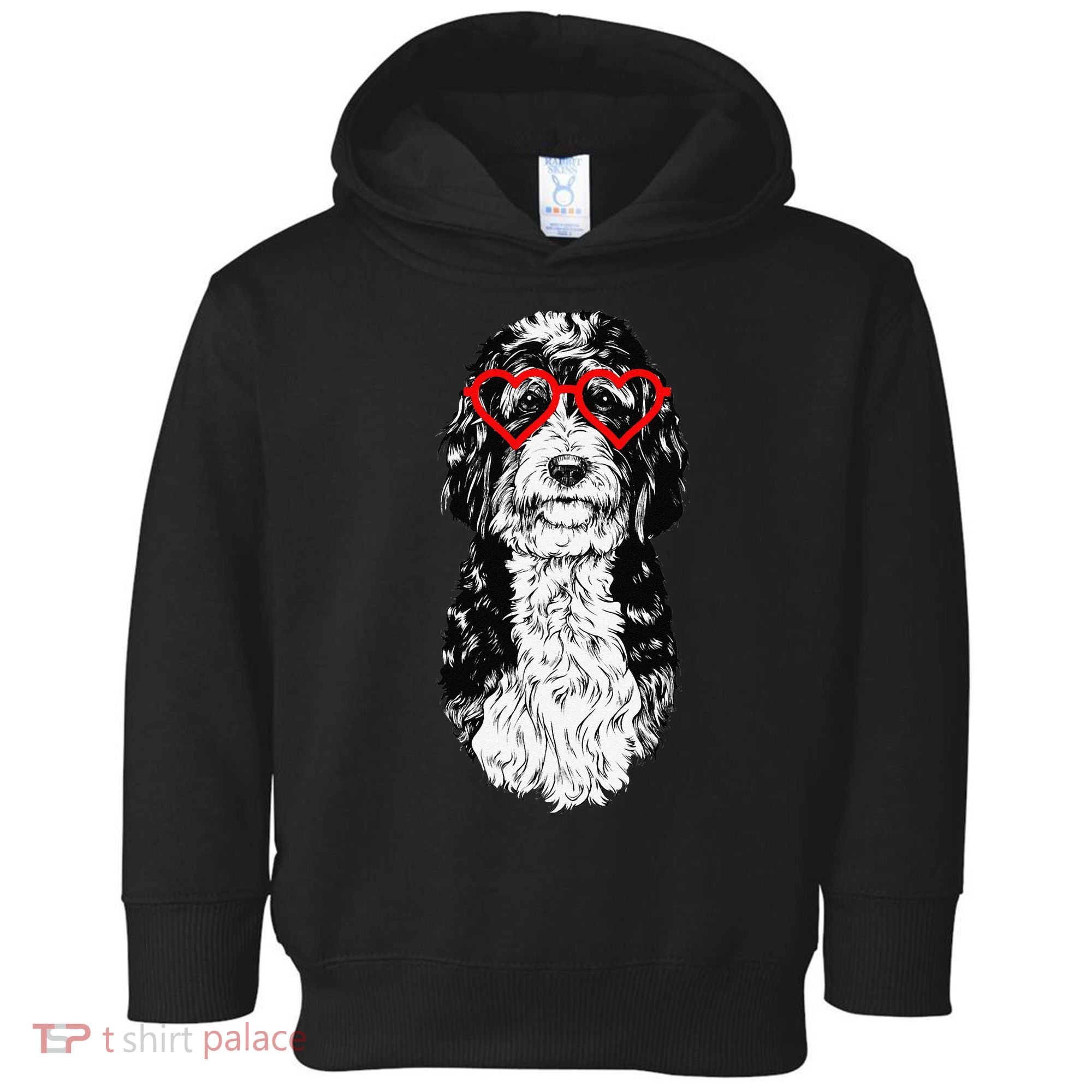 Bernedoodle Valentines Day Doodle Dog Mom Dog Lover Toddler Hoodie