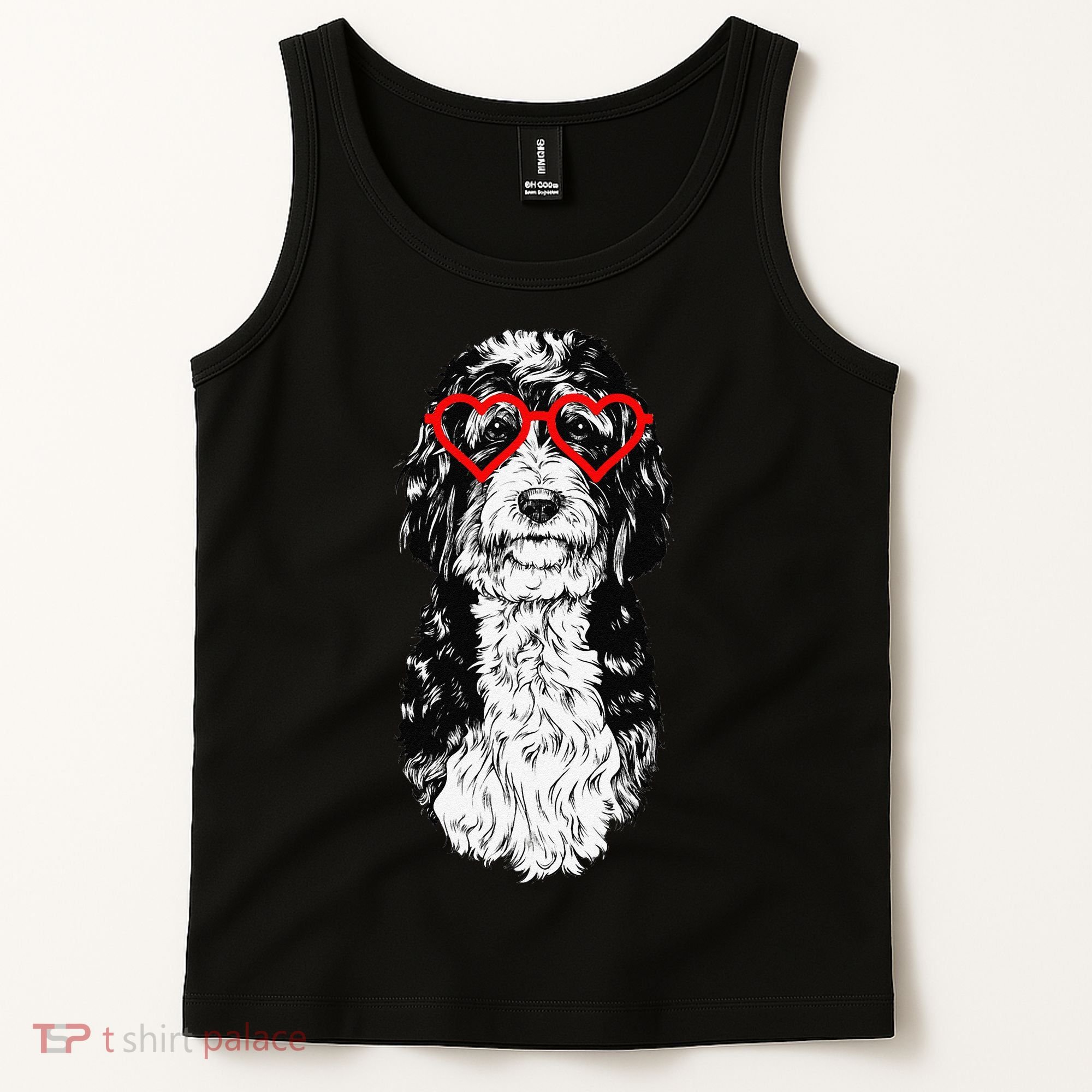Bernedoodle Valentines Day Doodle Dog Mom Dog Lover Tank Top