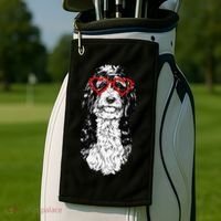 Bernedoodle Valentines Day Doodle Dog Mom Dog Lover Golf Towel thumb 2