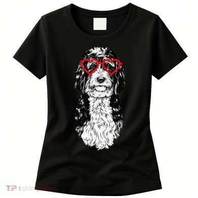 Bernedoodle Valentines Day Doodle Dog Mom Dog Lover Women's T-Shirt