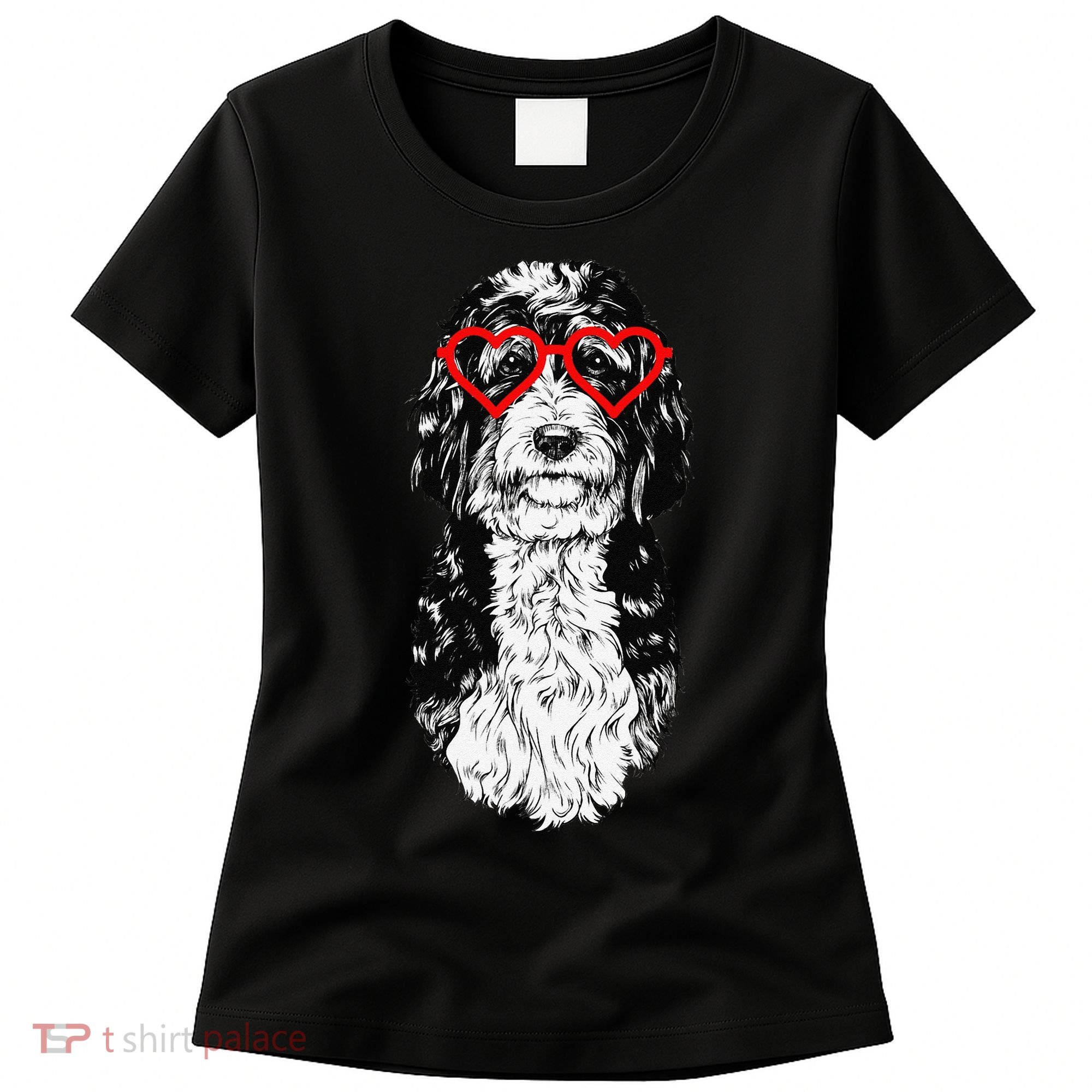 Bernedoodle Valentines Day Doodle Dog Mom Dog Lover Women's T-Shirt