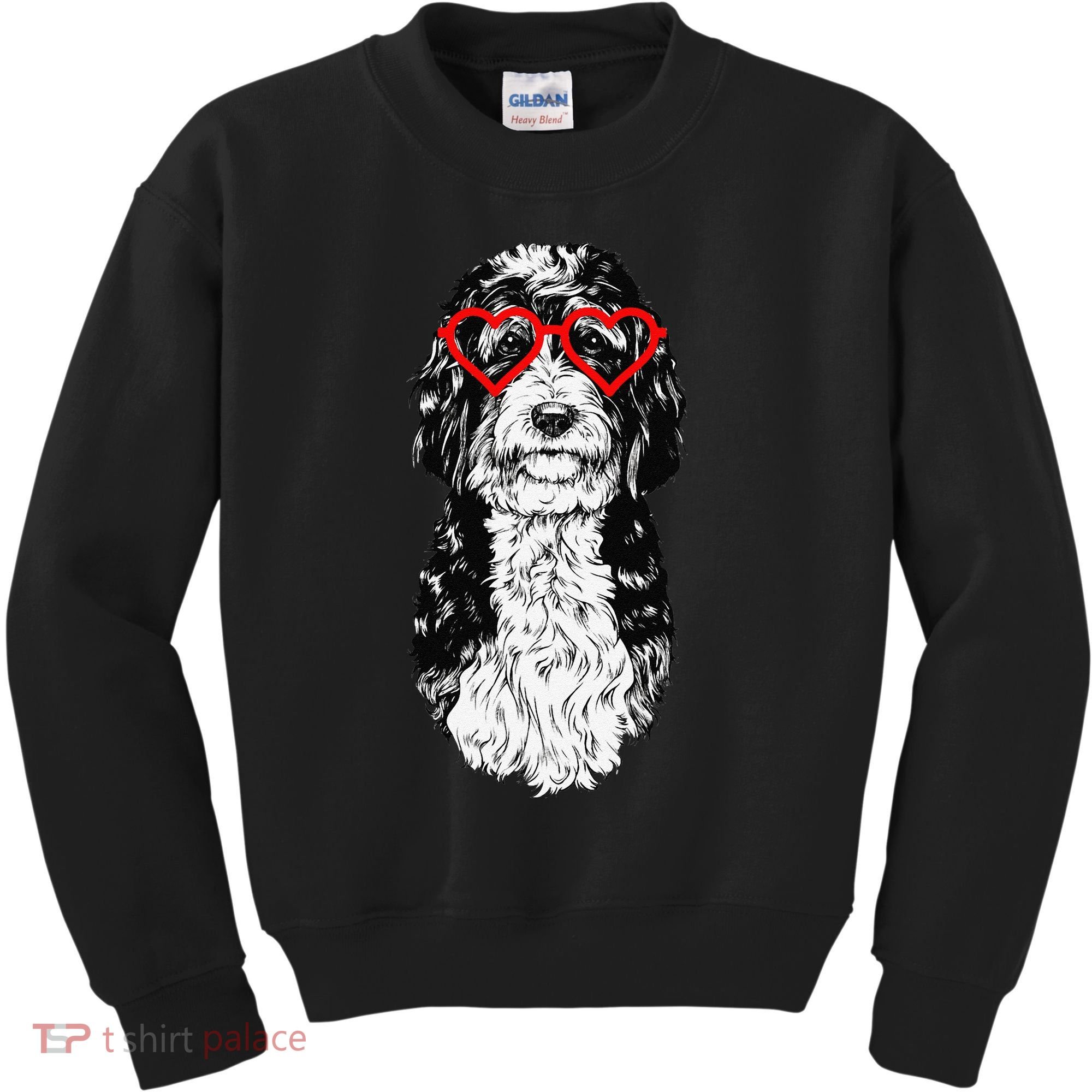 Bernedoodle Valentines Day Doodle Dog Mom Dog Lover Kids Sweatshirt