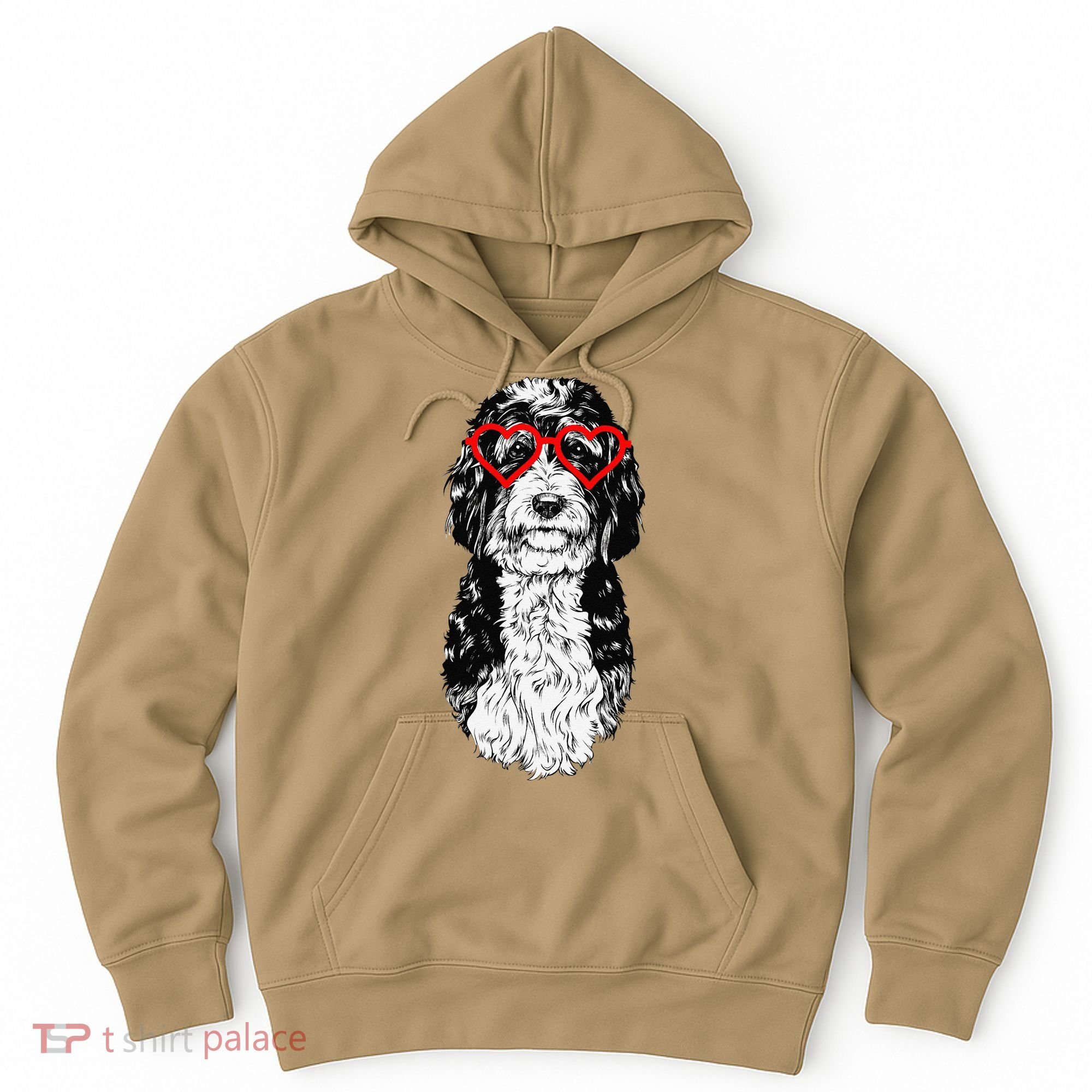Bernedoodle Valentines Day Doodle Dog Mom Dog Lover Hoodie