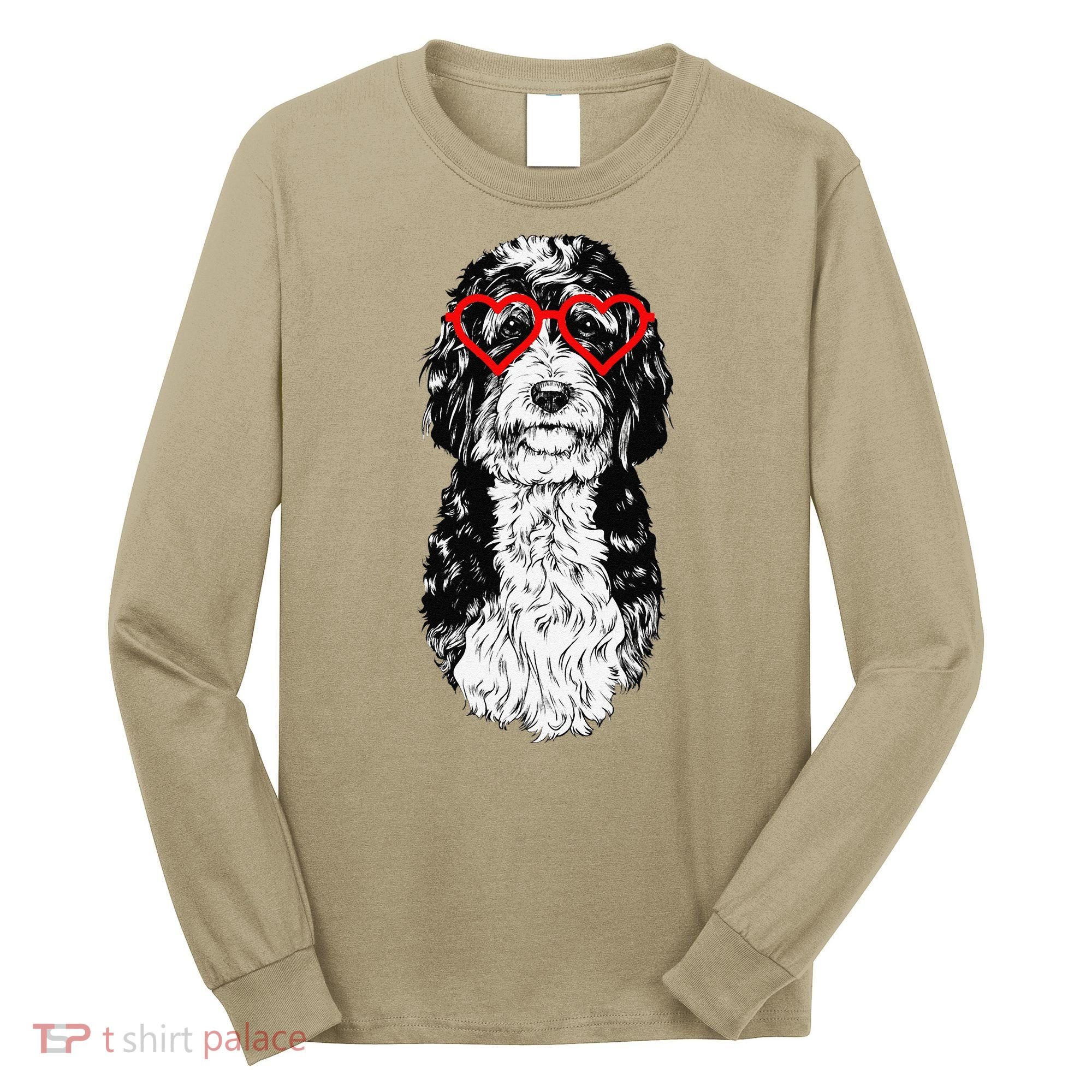 Bernedoodle Valentines Day Doodle Dog Mom Dog Lover Long Sleeve Shirt