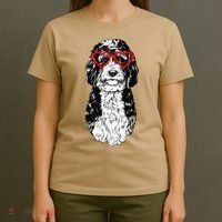 Bernedoodle Valentines Day Doodle Dog Mom Dog Lover T-Shirt thumb 4