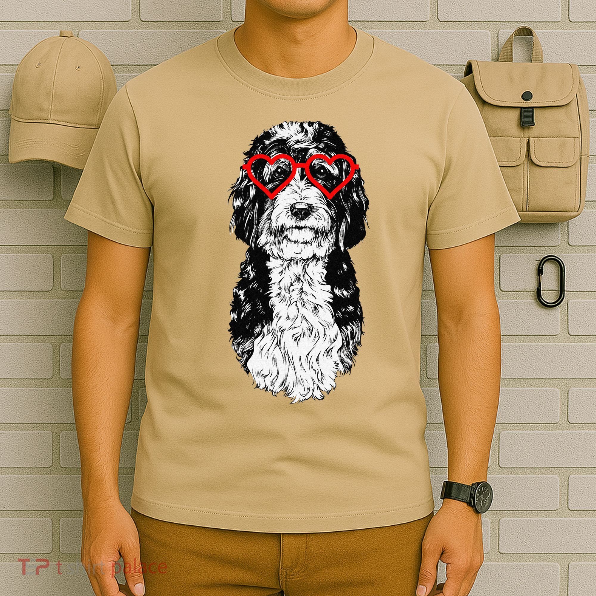 Bernedoodle Valentines Day Doodle Dog Mom Dog Lover T-Shirt