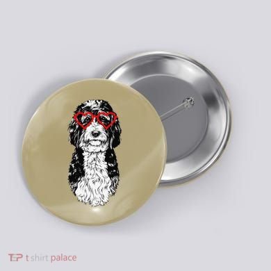 Bernedoodle Valentines Day Doodle Dog Mom Dog Lover Button