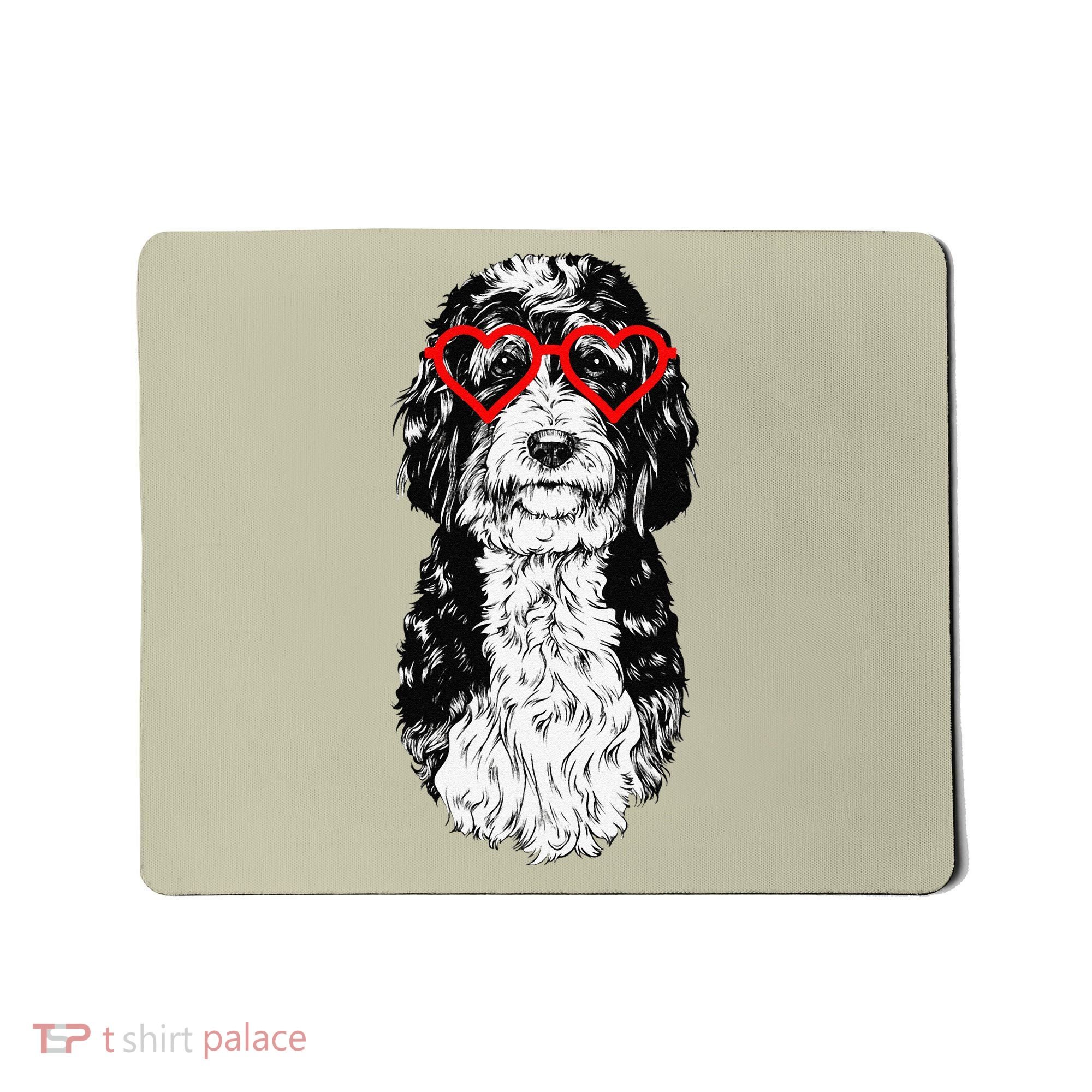 Bernedoodle Valentines Day Doodle Dog Mom Dog Lover Mousepad