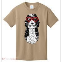 Bernedoodle Valentines Day Doodle Dog Mom Dog Lover Kids T-Shirt thumb 0