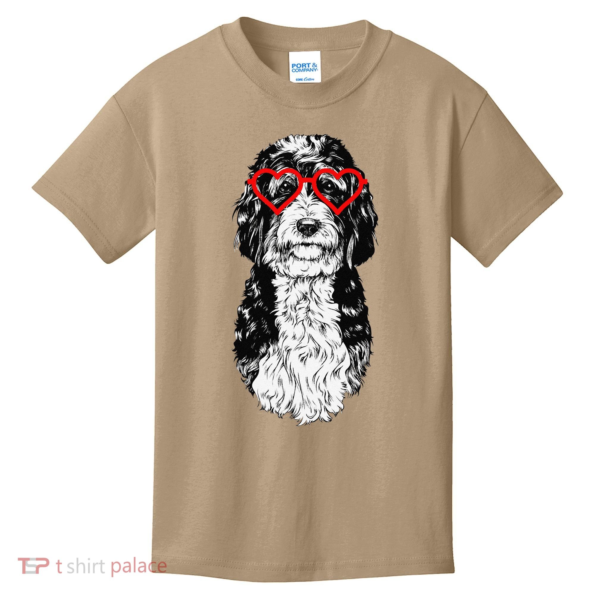 Bernedoodle Valentines Day Doodle Dog Mom Dog Lover Kids T-Shirt