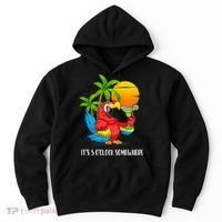 Beach Vacation Drinking Parrot ItS 5 OClock Somewhere Hoodie thumb 0