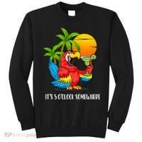 Beach Vacation Drinking Parrot ItS 5 OClock Somewhere Sweatshirt thumb 0