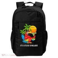 Beach Vacation Drinking Parrot ItS 5 OClock Somewhere Backpack thumb 0