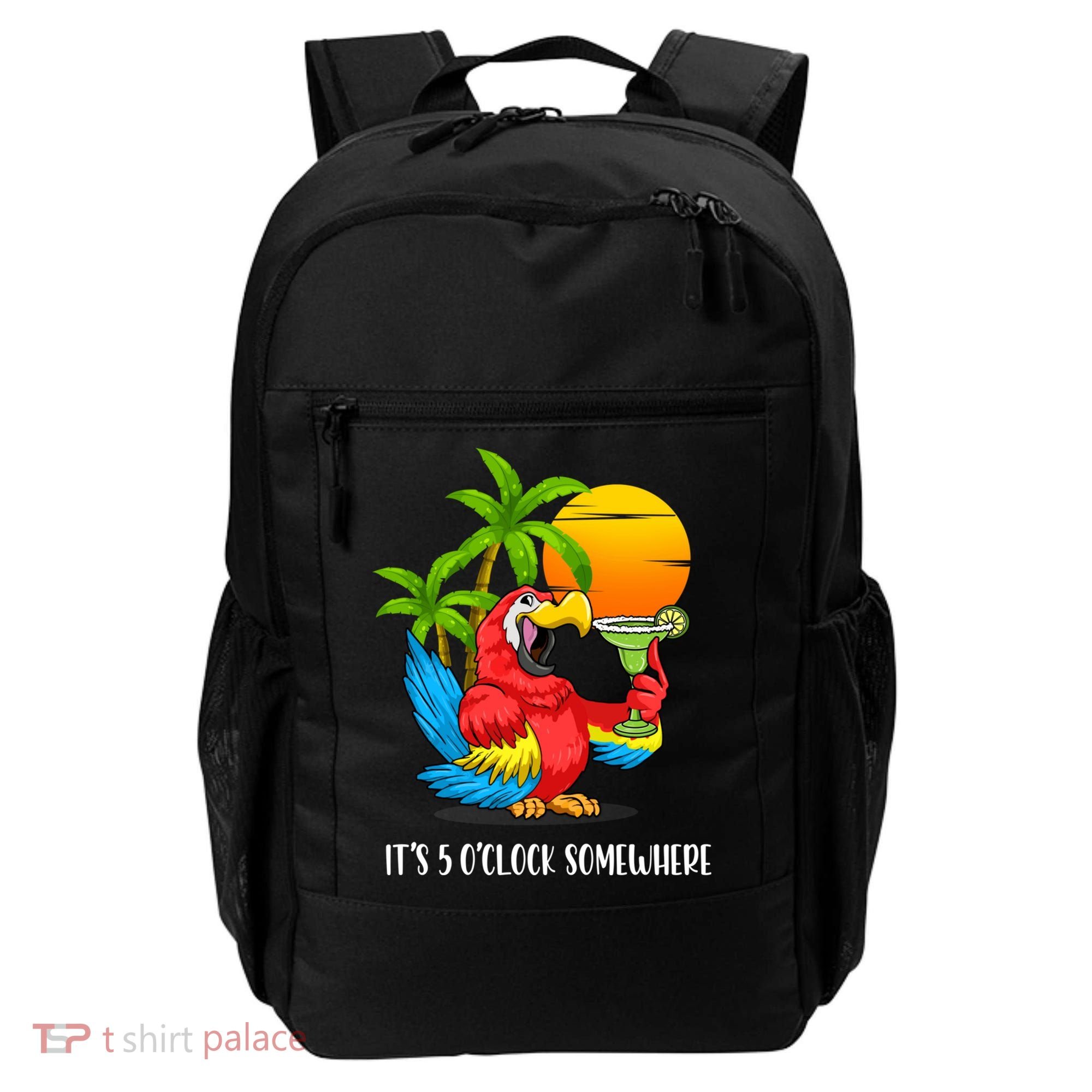 Beach Vacation Drinking Parrot ItS 5 OClock Somewhere Backpack