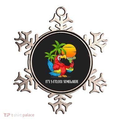 Beach Vacation Drinking Parrot ItS 5 OClock Somewhere Ornament