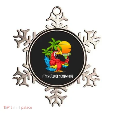 Beach Vacation Drinking Parrot ItS 5 OClock Somewhere Ornament