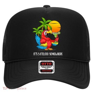 Beach Vacation Drinking Parrot ItS 5 OClock Somewhere Hat