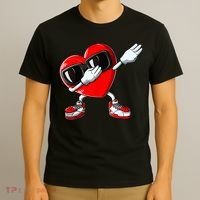 Boys Valentines Day Kids Dabbing Heart Love Dab Dance Gifts T-Shirt thumb 3