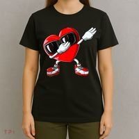 Boys Valentines Day Kids Dabbing Heart Love Dab Dance Gifts T-Shirt thumb 4