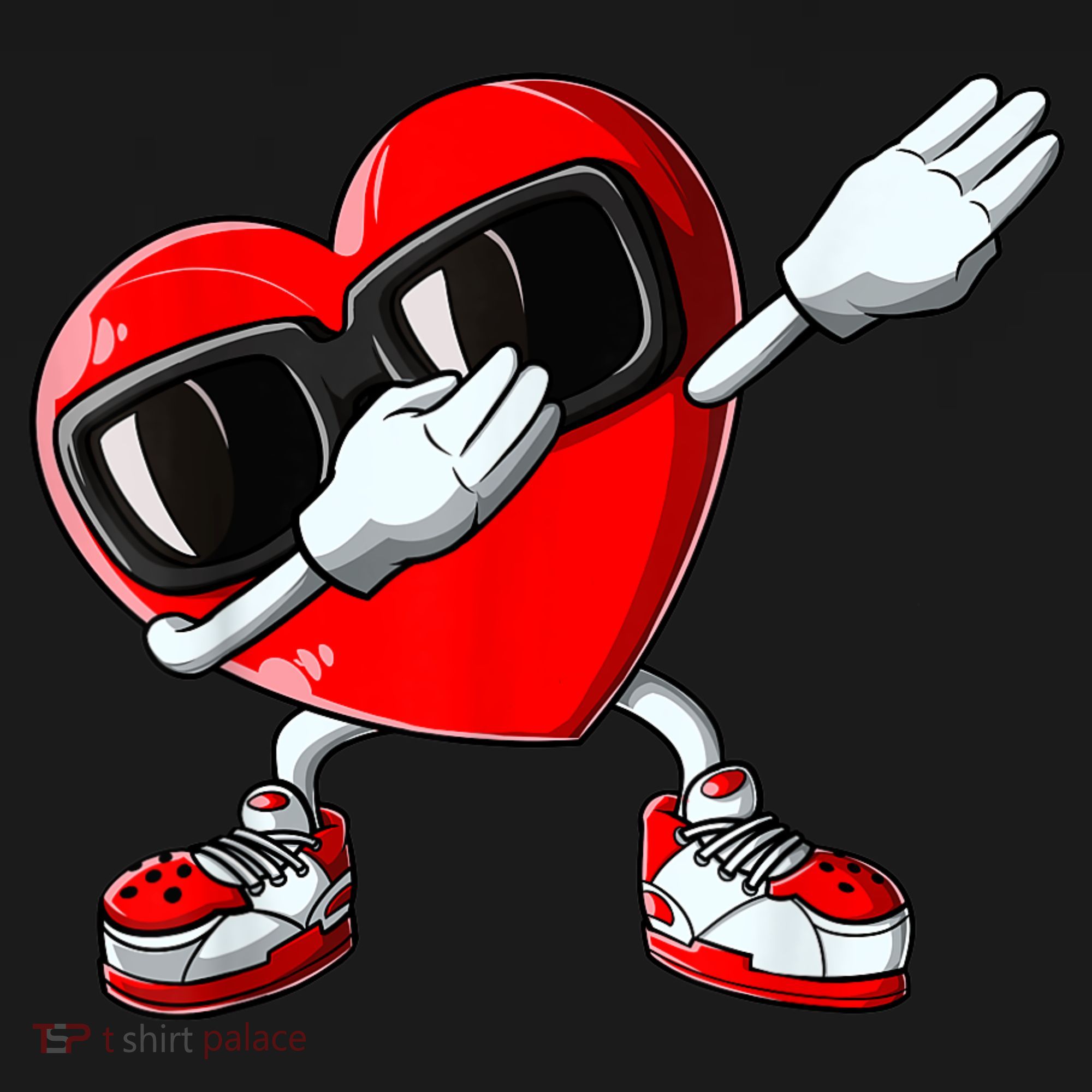 Boys Valentines Day Kids Dabbing Heart Love Dab Dance Gifts T-Shirt