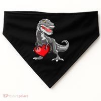 Boy Valentines Day Trex Dinosaur I Steal Hearts USA-Made Doggie Bandana thumb 0