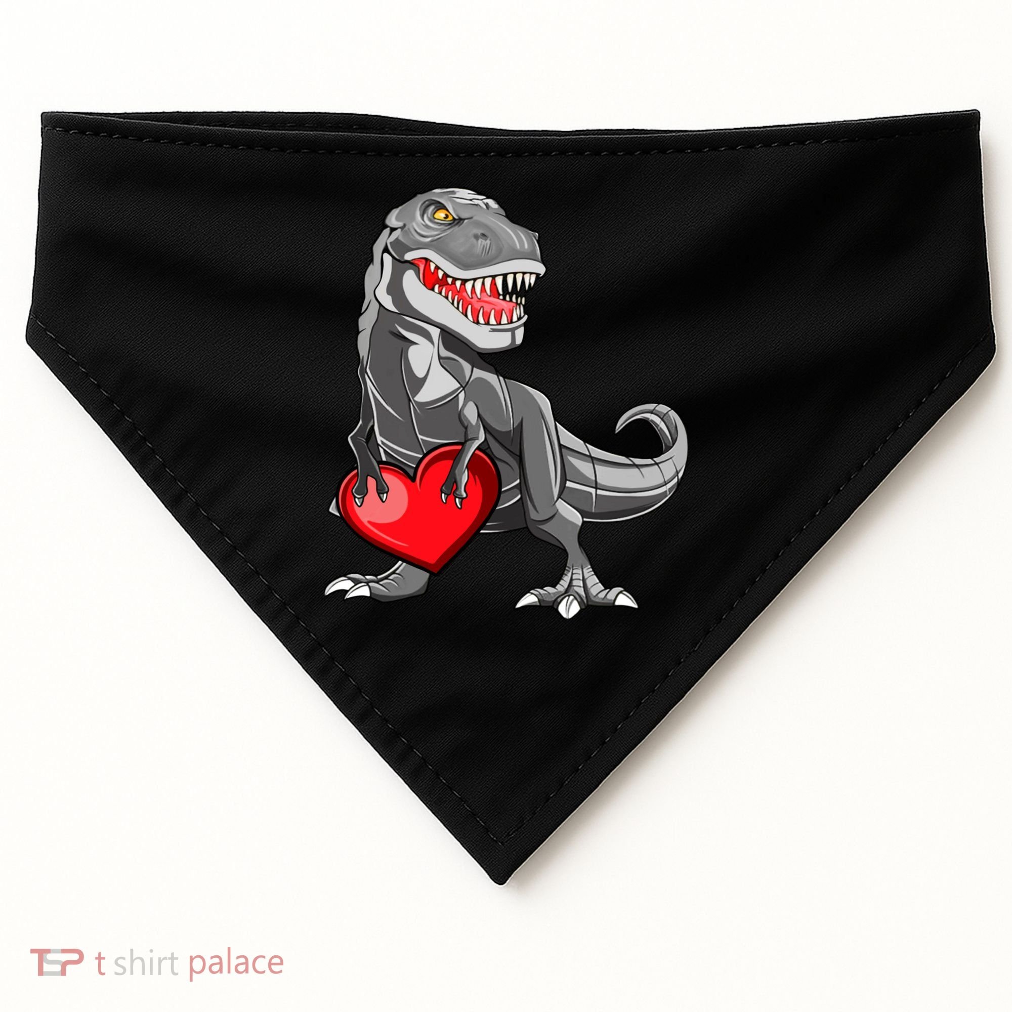 Boy Valentines Day Trex Dinosaur I Steal Hearts USA-Made Doggie Bandana