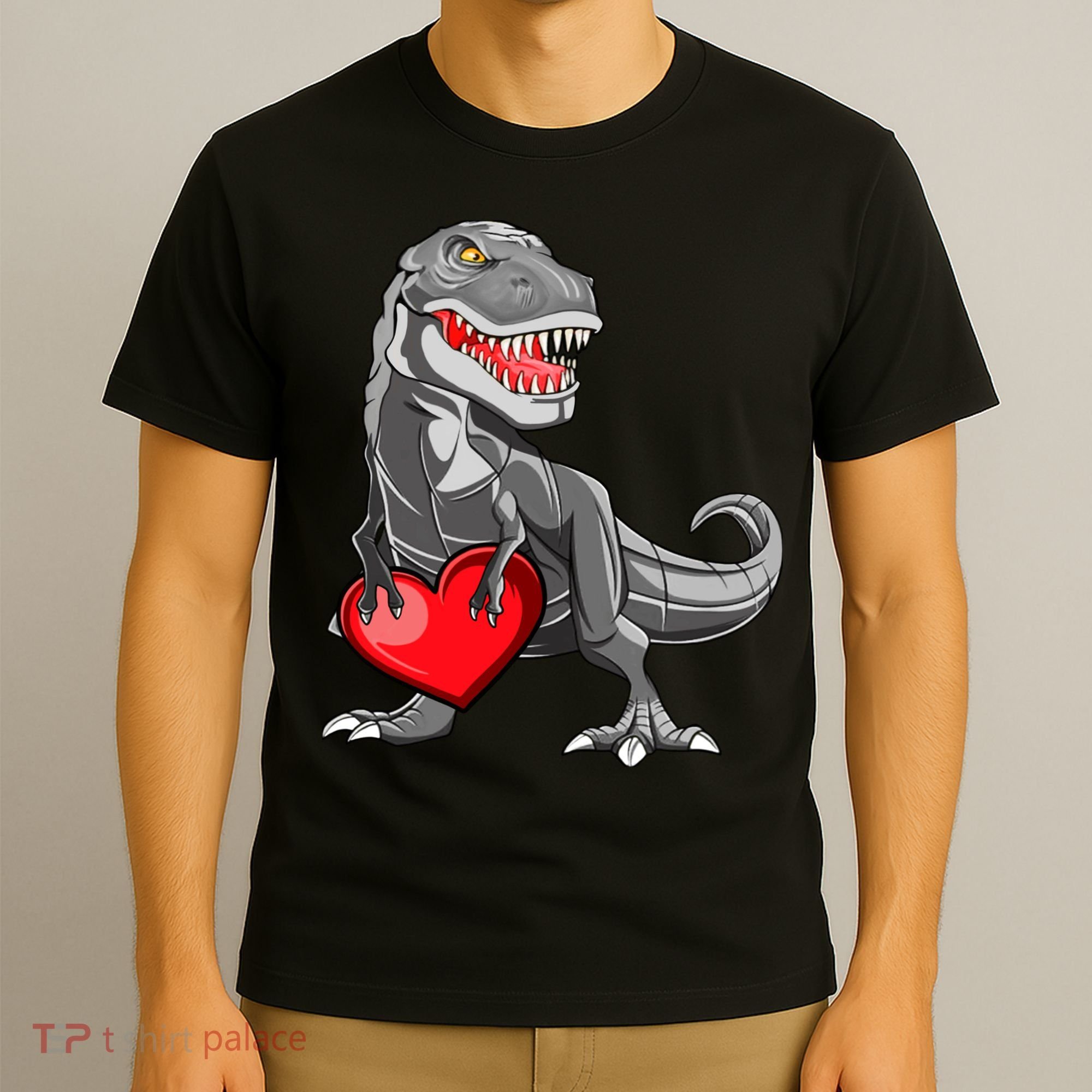 Boy Valentines Day Trex Dinosaur I Steal Hearts T-Shirt