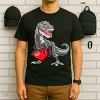 Boy Valentines Day Trex Dinosaur I Steal Hearts T-Shirt thumb 6
