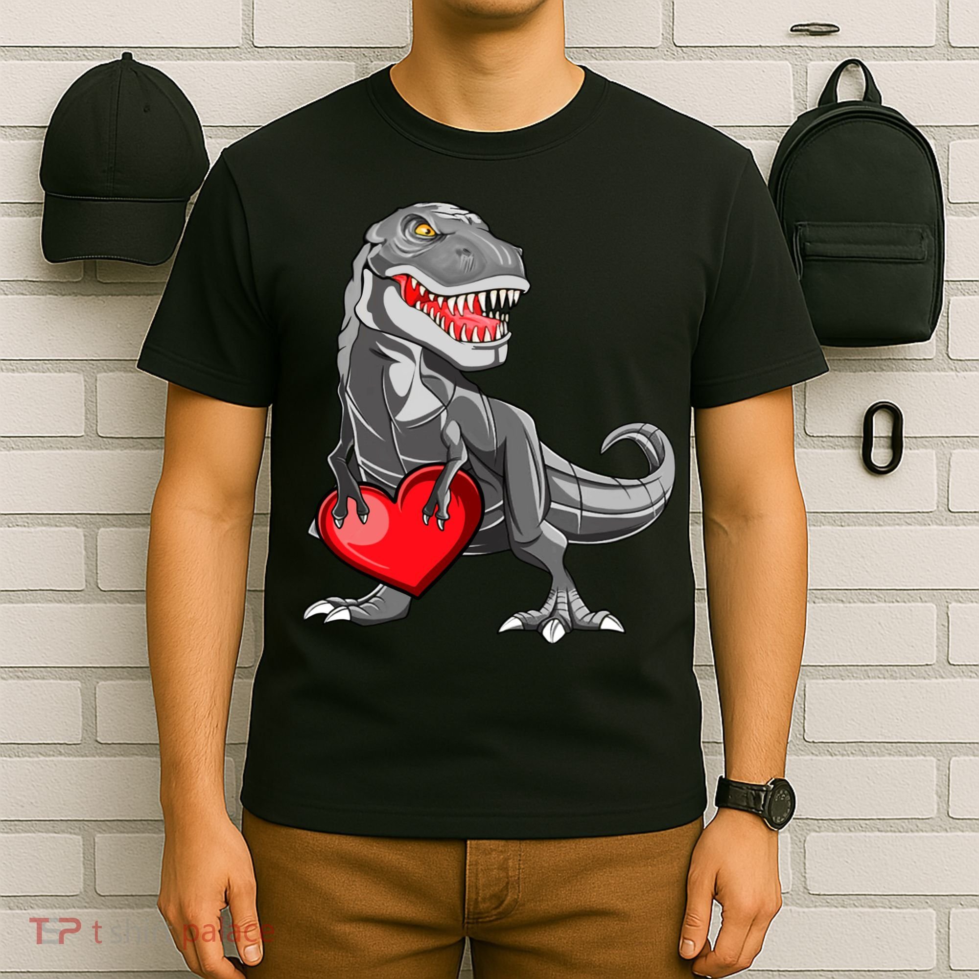 Boy Valentines Day Trex Dinosaur I Steal Hearts T-Shirt